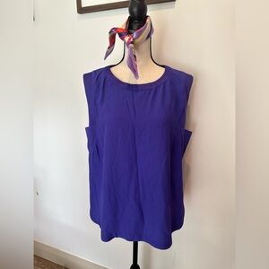 Lord & Taylor 424 Saks Fifth Purple  Blouse Top SZ L EUC